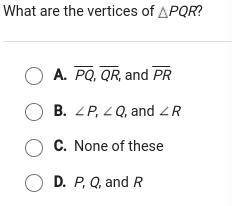 What are the vertices of triangle PQR?