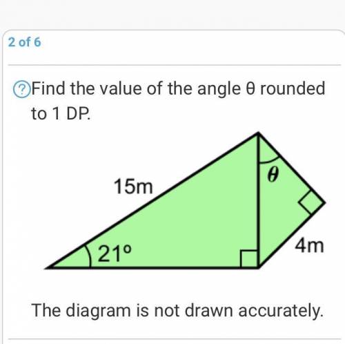 Find the value of the angle θ rounded to 1 DP.