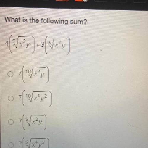 What is the following sum?
[/xy)+ s(t/x+y)
o 7(1984
o 7(1024x2)
(8/643)