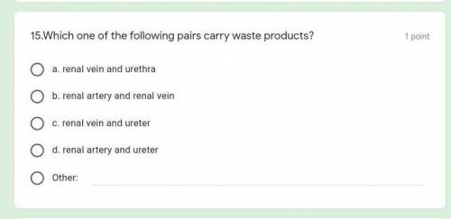 Which one of the following pairs carry waste products​