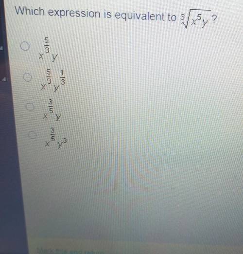 Which expression is equivalent to 3/ x^5y ​