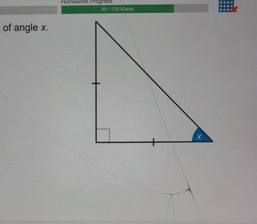 Work out the value of angle x. help plzzzz​