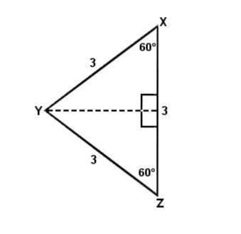 What is the area of ΔXYZ below?

A. 9√3 / 4
B. 9√3 / 3
C. 9√3 / 2
D. 9√3