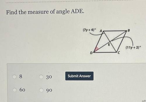 Find the measure of Angle ADE