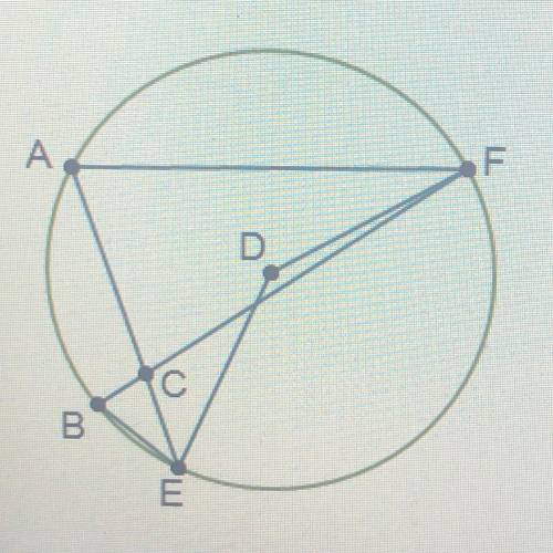 Do me a favor…

Angle FAE measures 72°. What other angle must measure 72°?
A. Angle BFD
B. Angle D