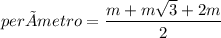 perímetro = \dfrac{m + m\sqrt{3} + 2m}{2}