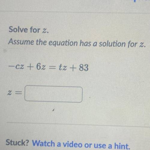 Finding the answer (solution) for z!