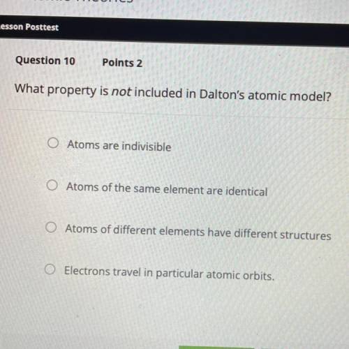 What property is not included in Dalton’s atomic model ?