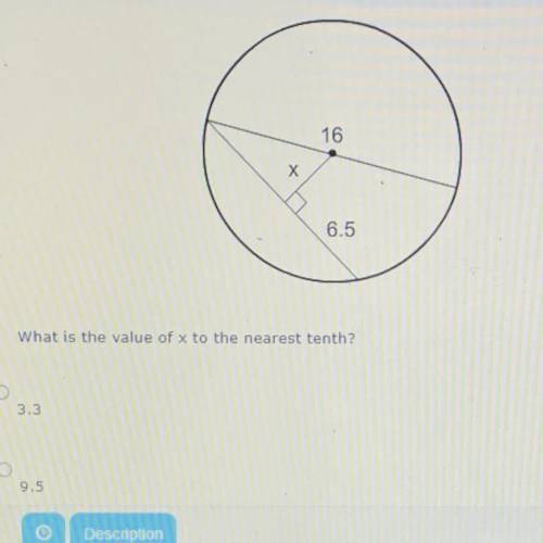 What is the value of x to the nearest tenth? 
A) 3.3
B) 9.5
C) 8.0
D) 4.7