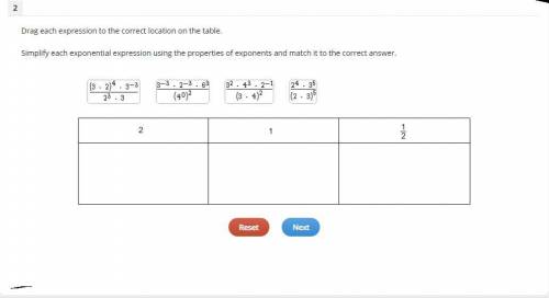 Simplify each exponential expression using the properties of exponents and match it to the correct
