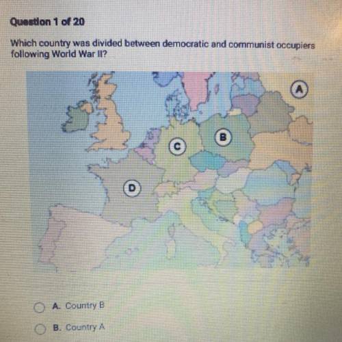 Need help asap!! Which country was divided between democratic and communist occupiers following Wor