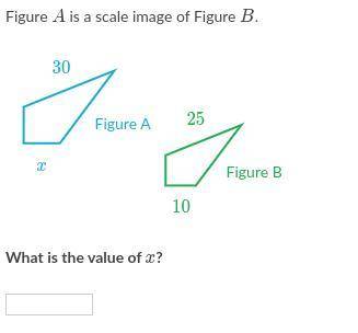 Figure A is a scale image of Figure B. What is the value of x?
khan academy