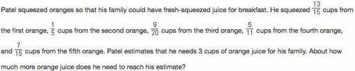 Choices:
One-sixth cups
Five-sixths cups
1 and two-thirds cups
1 and 5 / 6 cups