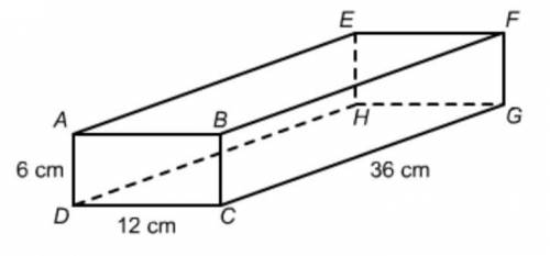 What is the area of a cross section that is parallel to face BFGC?