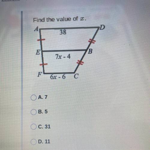 Find the value of x. PLEASE HELP ASAPPPPPP