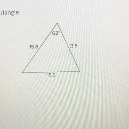 Determine the area of the triangle.

90.6 square units
50.1 square units
94.2 square units
106.0 s