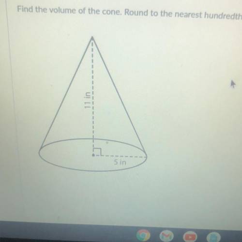Find the volume of the cone. Round to the nearest hundredth.