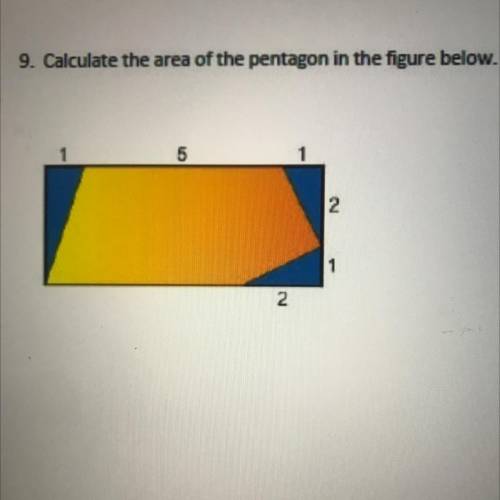 9. Calculate the area of the pentagon in the figure below.