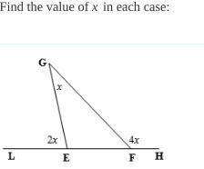 Find the value of x in each case: