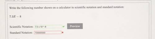 So for this problem I got the scientific notation however I can not seem to figure out the standard