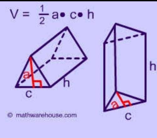 Find the volume of the triangular prism. thank you