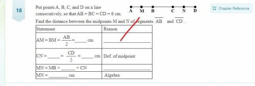 Put points A, B, C, and D on a line consecutively, so that AB=BC=DC=6cm. Find the distance between