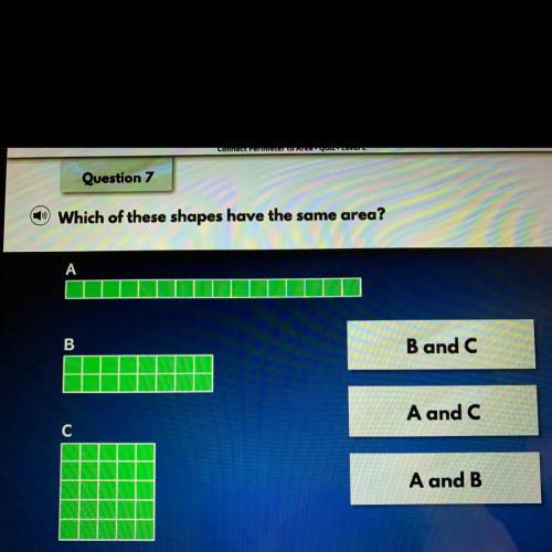 Which of these shapes have the same area?? help ;-;