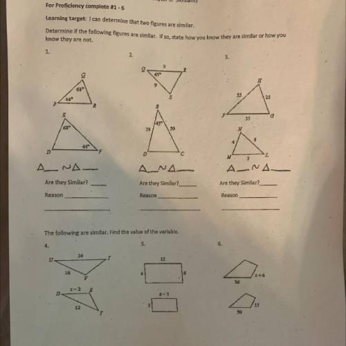 Can someone help my quiz on similar triangles
