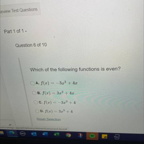 Which of the following functions is even?