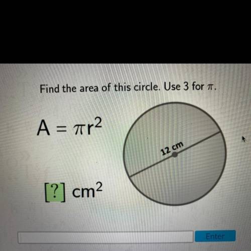 Find the area of this circle please and thank you..
