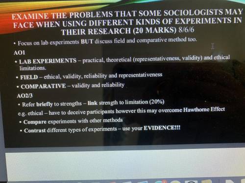 I need it for now

Examine the problems that some sociologist may face using different kinds of ex