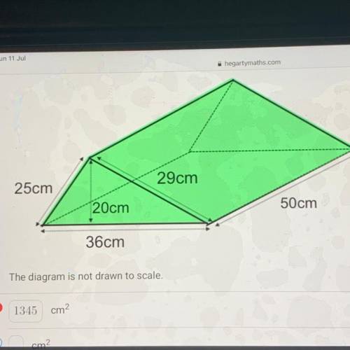 Surface area of a solid prism diagram isn’t shown to scale