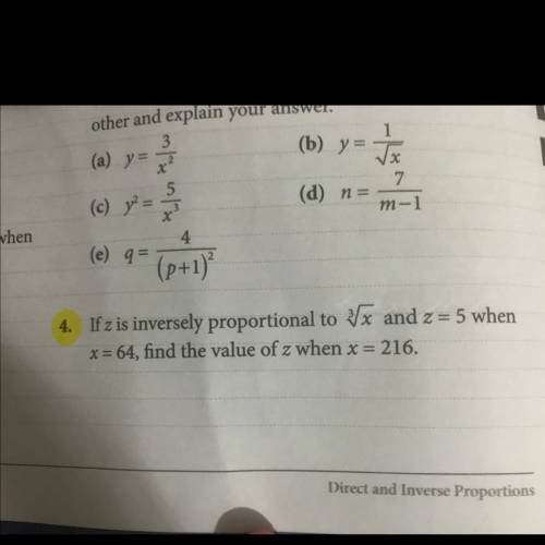 Pls help ASAP
find the value of z when x = 216