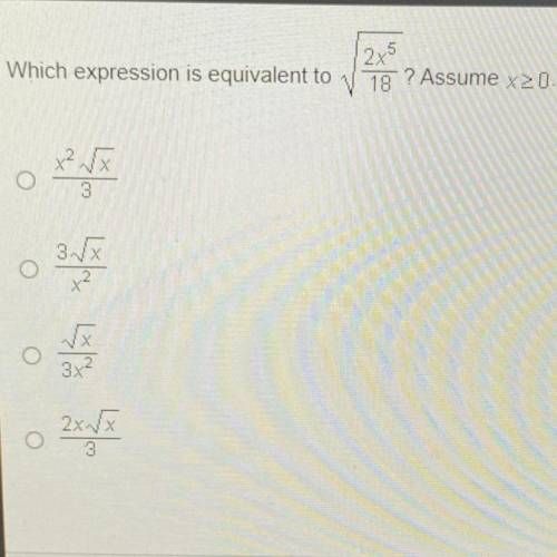 123

Which expression is equivalent to | 18 ? Assume x 20.
o
3x
O
3
0
2x
3