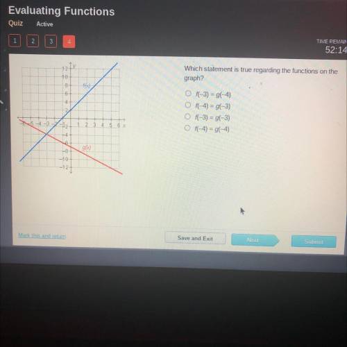 Which statement is true regarding the functions on the graph