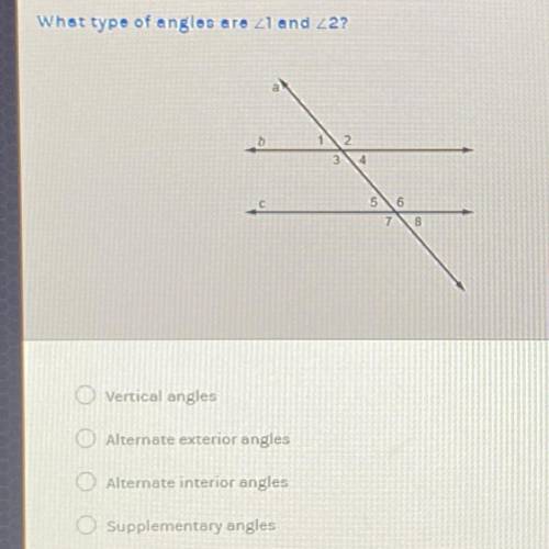 What type of angles are 1 and 2?