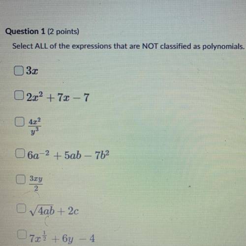 So which one is not classified as polynomials