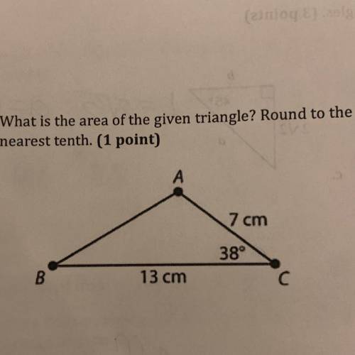 What is the area of the given triangle? Round to the nearest tenth