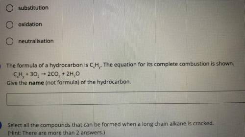 Give the name (not formula) of the hydrocarbon