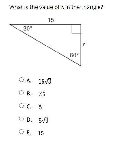 Please Help - What is the value of x in the triangle?