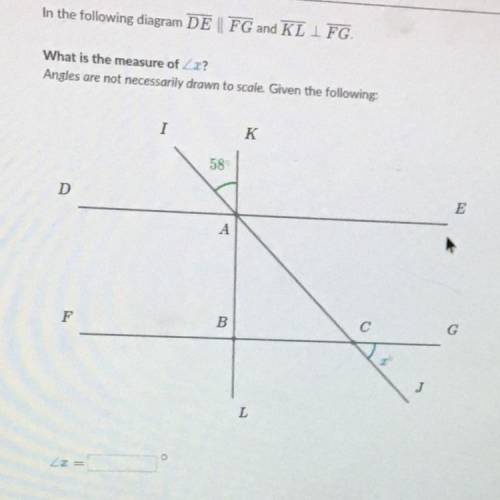 What is the measure of angle x? Please help asap! Khan academy question!
