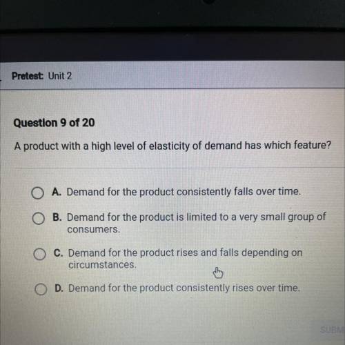 A product with a high level of elasticity of demand has which feature?

A. Demand for the product