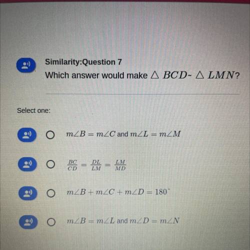 Which answer would make ABCD- ALMN?