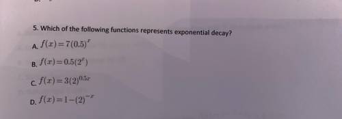Which of the following functions represent exponential decay?