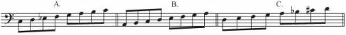 Which of these scales is/are minor?

Scale B
none of the above
Scale A
Scale C