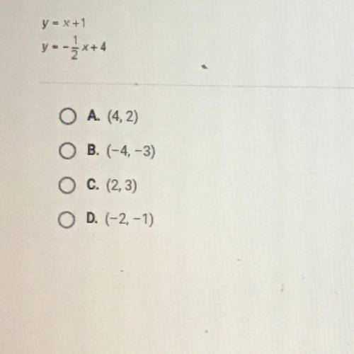 Solve the system of equations below by graphing both equations with a pencil

and paper. What is t