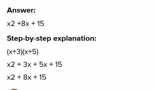 Expand and simplify (x-3)(x+5)​