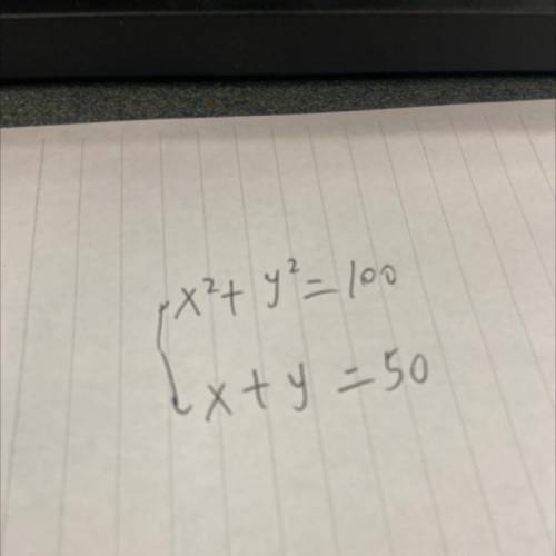 (Huas
px?+ 9²=100
exty=50
