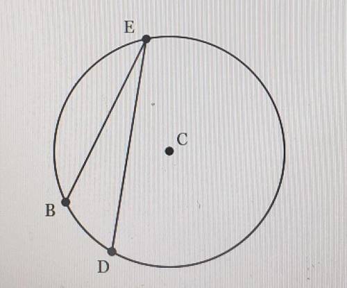 In circle C with m<BED=17°, find the angle measure of minor arc BD​