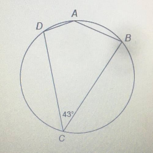 Quadrilateral ABCD is inscribed in this circle. What is the measure of angle a?